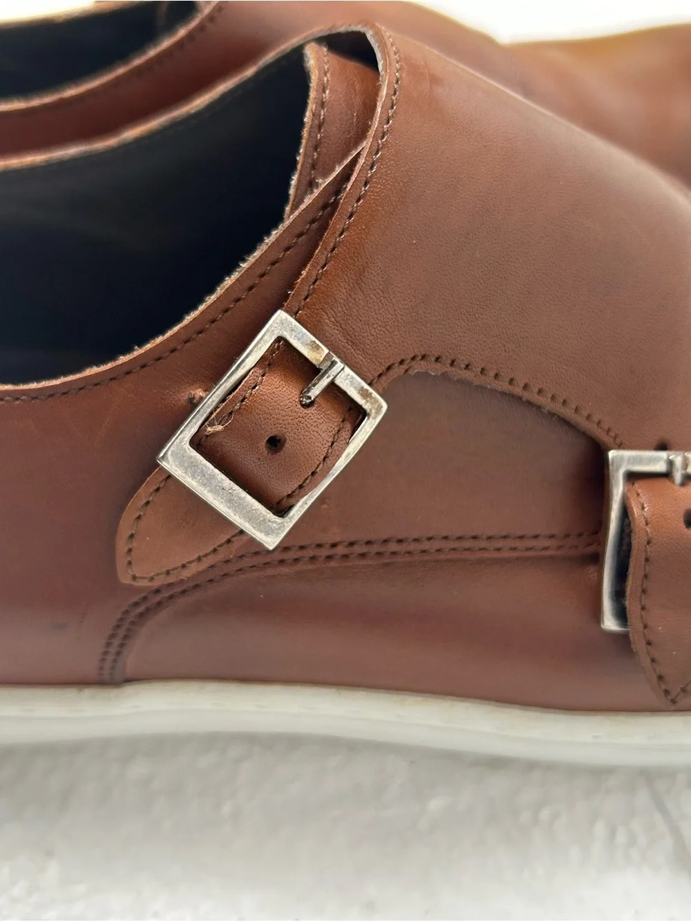 Men's Brown Double Monk Strap Leather Shoe 8.5 made in Brazil 🇧🇷